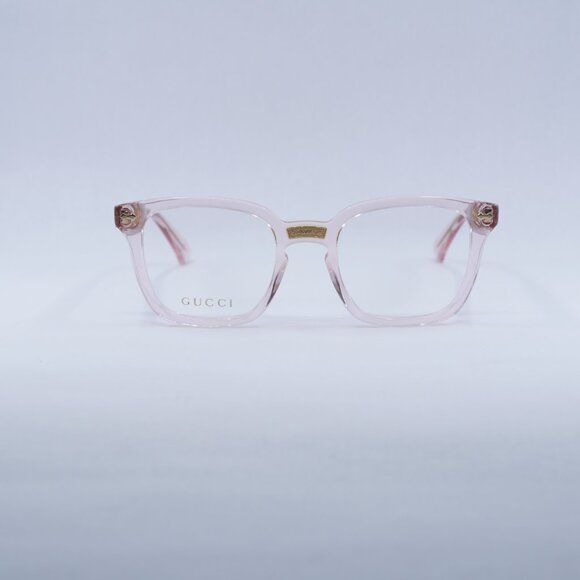 Gucci GG0184O 013 Eyeglasses Transparent Pink 50mm Square Frame - Picture 2 of 12